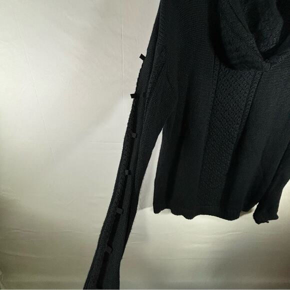 Stampd Harbor Hooded Sweater Cable-Knit Pullover Alpaca Wool Black Size L - Picture 11 of 16